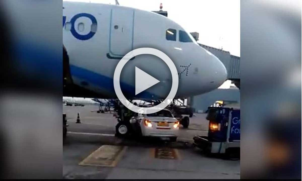 Car parked under Indigo plane at Delhi airport, plane narrowly avoided collision car-parked-under-indigo-plane-at-delhi-airport-plane-narrowly-avoided-collision